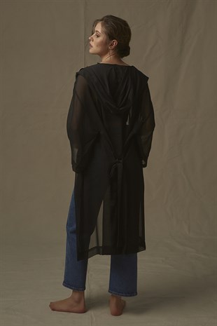 Sheer Kimono in Black